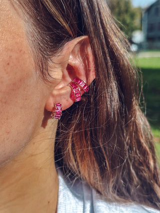 Ear Cuff "Rubis Éclatant"