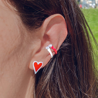 Studs "Enamel Red Heart" 